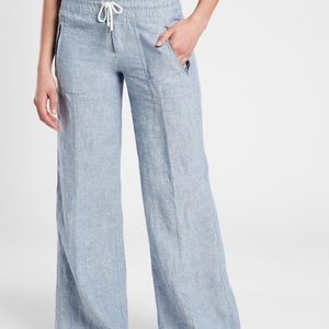 Athleta linen wide leg pants